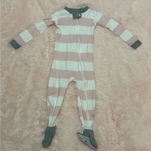 Burt's Bees Baby Pink and White Striped One Piece